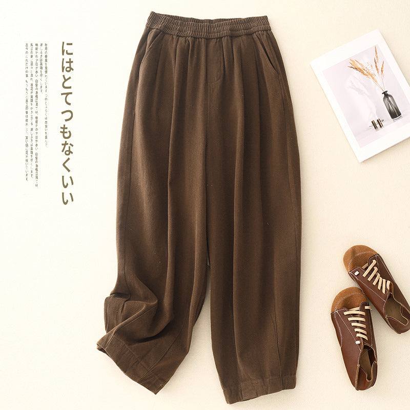 Linen Wide Leg Pants for Women, Plus Size Casual Versatile Slimming Trousers