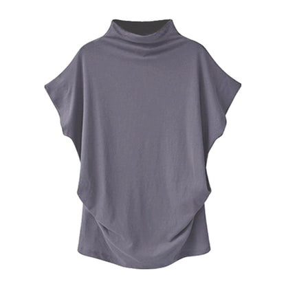In store Summer Turtleneck T Shirt Women Short Sleeve Solid Tshirt Fashion T-Shirt Plus Size Loose Ladies Tops футболка женск
