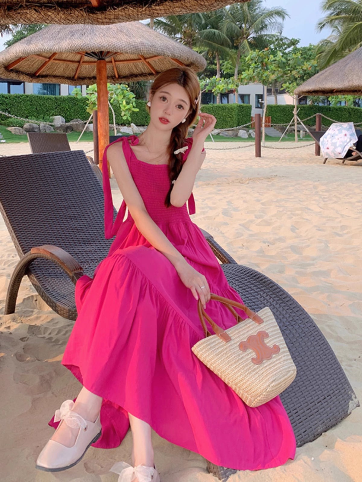 Sexy Vacation Style Plus Size Strapless Long Dress Sweet Halter Neck Mini Dress