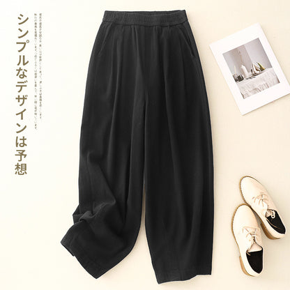 Linen Wide Leg Pants for Women, Plus Size Casual Versatile Slimming Trousers