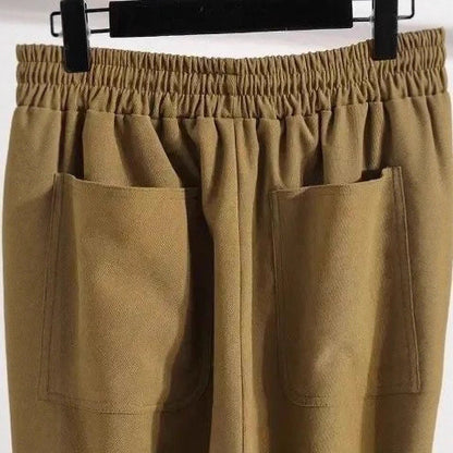 Style Plus Size Casual Pants for Women, Loose and Slimming Nine-Point Harem Trousers for Pear-Shaped Figures