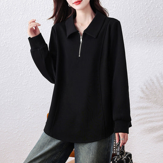 Plus Size Women's Slimming Loose Long Sleeve Hoodie Top