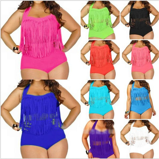 Women's Swimming Suit Fringe Bikini Sexy Bathing Suit Biquini Long Tassel Swimwear Plus Size Bikini sets Large Size