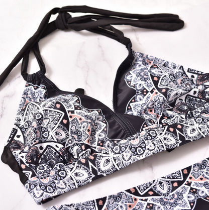 Sexy Bandage Bikinis Women Women Plus Size Bandage Printing Padded Bra Bikini Split Body Swimsuit Beachwear Suit Swimwear