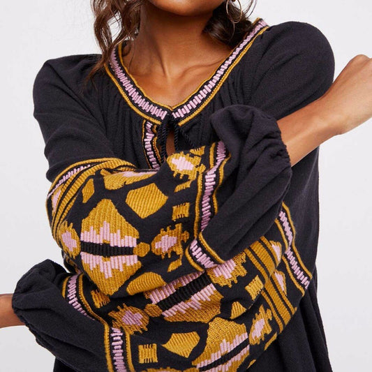 women long blouses shirts lantern sleeve embroiderd tassel plus size blouse tops summer female tops hippie blusas