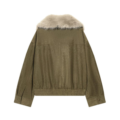 Artificial fur suede texture jacket