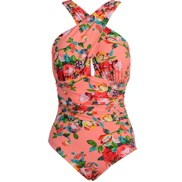 one piece swimsuit women plus size swimwear one piece Russian USA swim swimming suit beach bathing wear floral color
