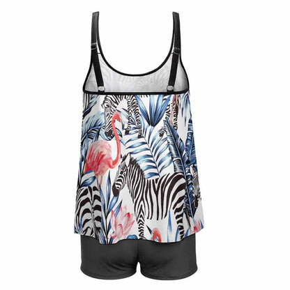 Split swimsuit set busty model plus size
